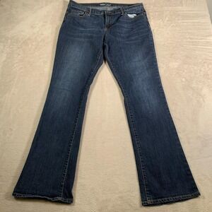 Old‎ Navy Jeans Womens 12 Long Blue The Flirt Bootcut Stretch Mid Rise Denim